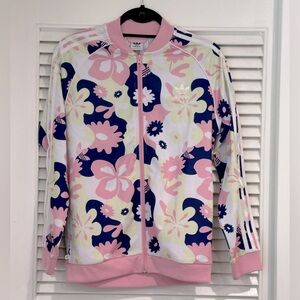 Adidas gently used girls floral track suit jacket / size 16